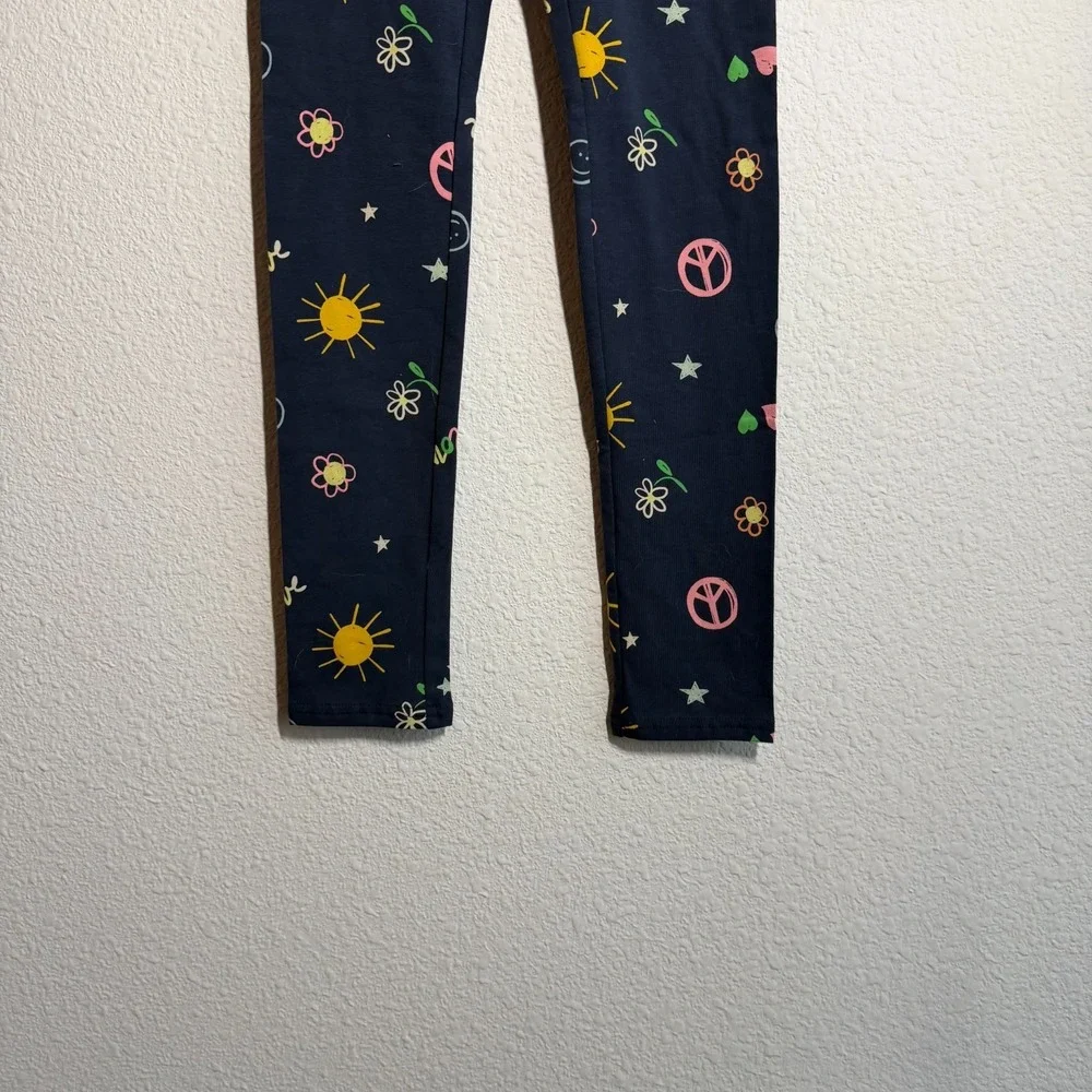 Old Navy Leggings Girls XL (14-16) Multicolor Printed Logo Cotton Running Yoga‎